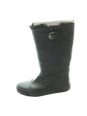Gucci Middle Boots Long Leather Fur Black SS